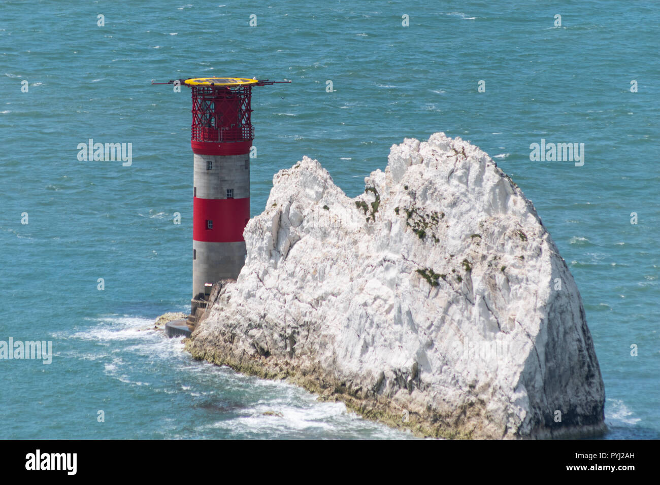 The needles lighthouse on the isle of wight in england uk Stock Photo