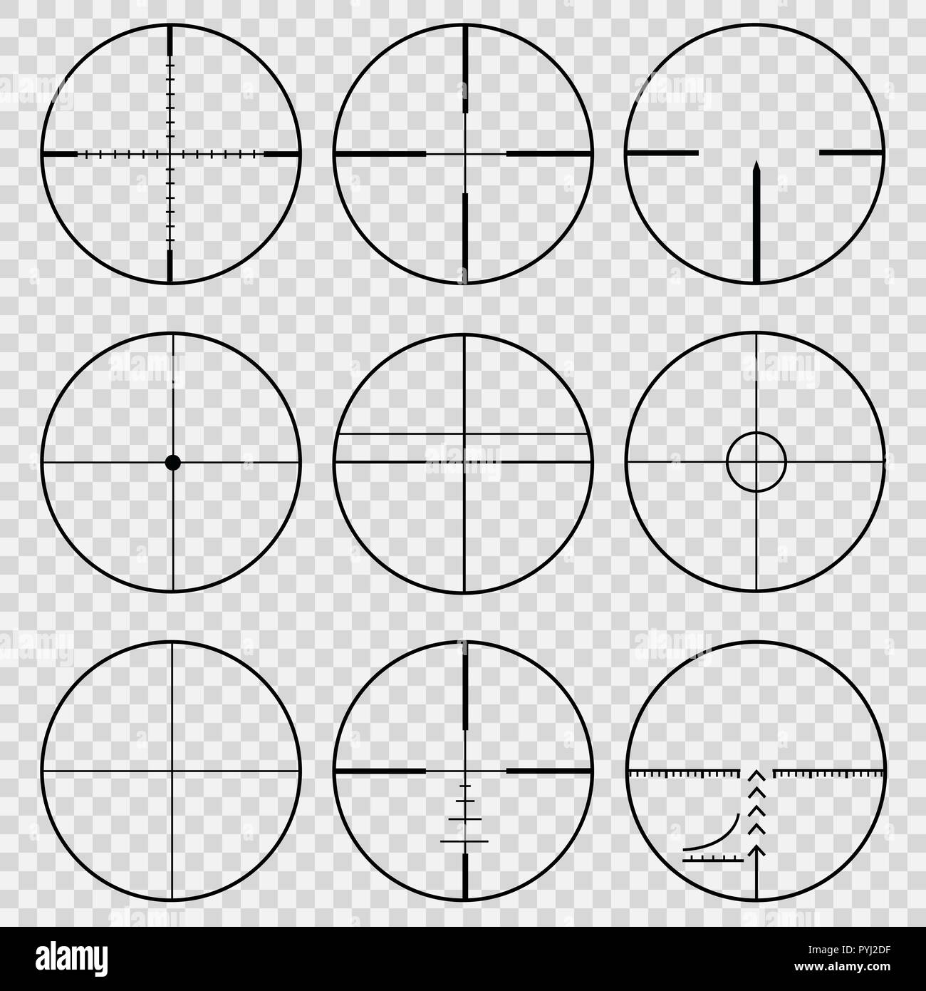 Set of telescopic sights Vector illustration Stock Vector Image & Art