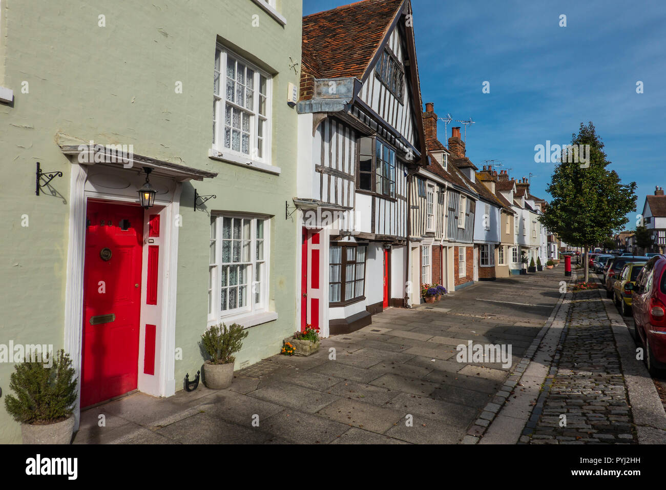 Medieval Houses, Abbey Street,Faversham,Kent,England Stock Photo