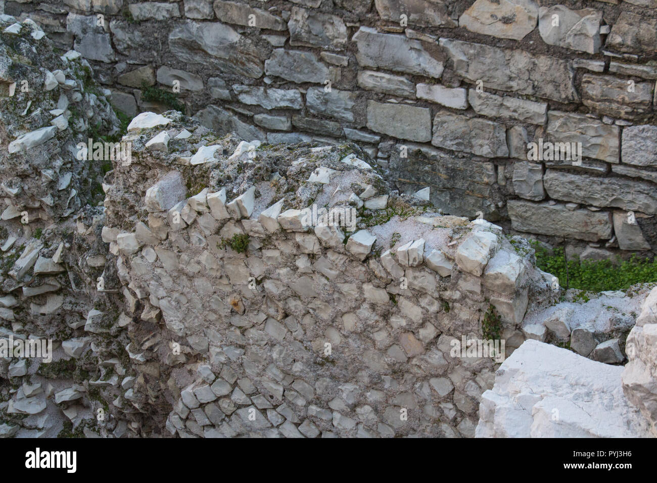 The view of the ancient Roman stone laying technique Stock Photo - Alamy