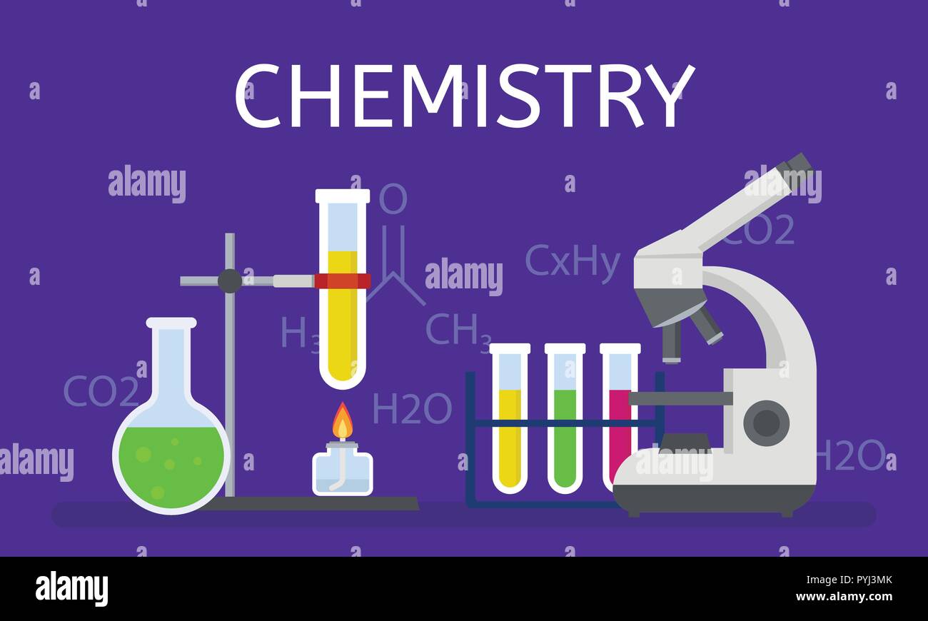 Chemistry concept background, flat style Stock Vector Image & Art - Alamy