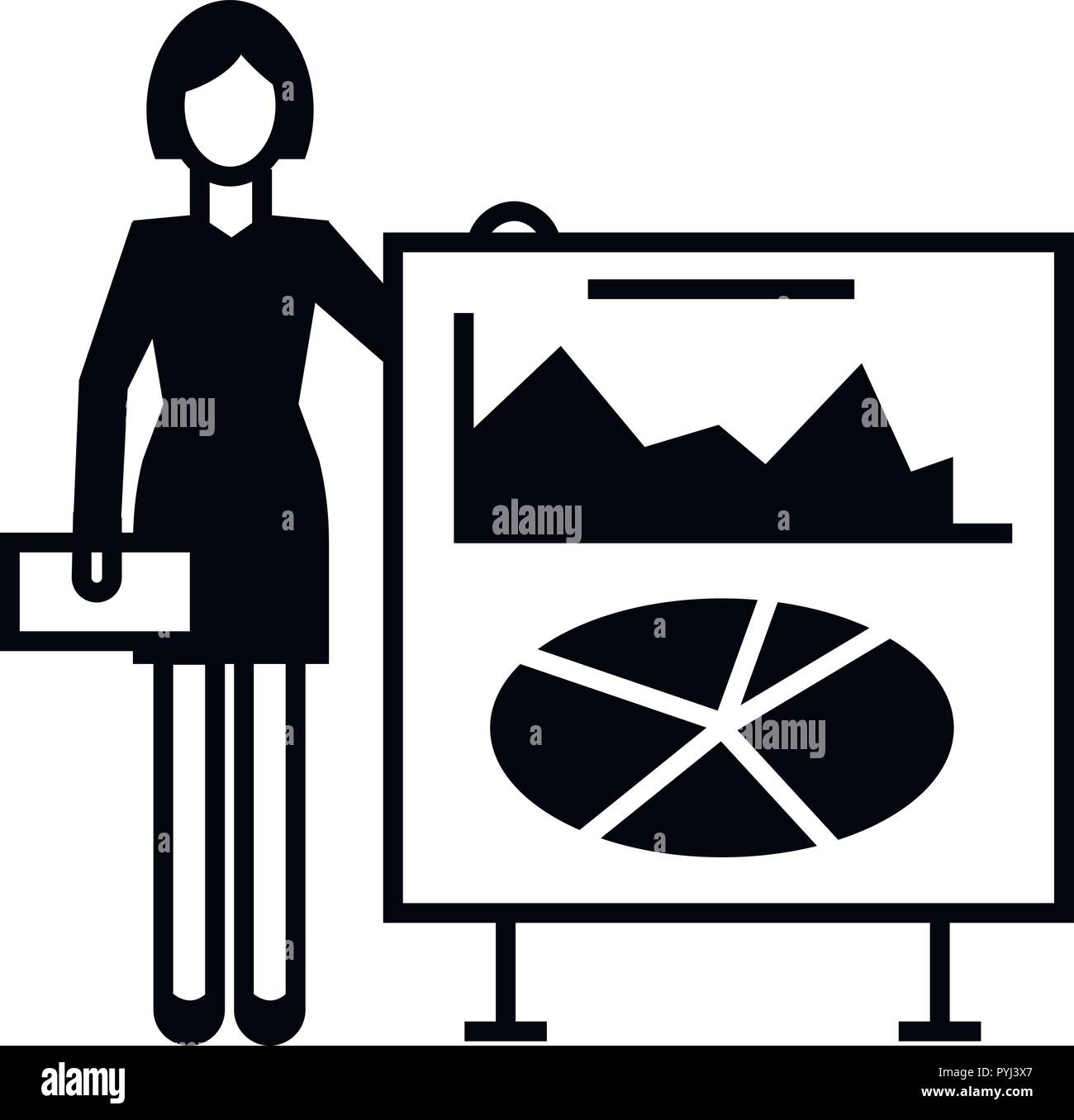 Finance woman chart icon, simple style Stock Vector Image & Art - Alamy