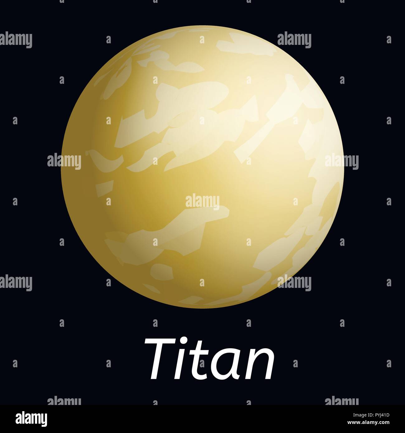 Titan planet icon, realistic style Stock Vector