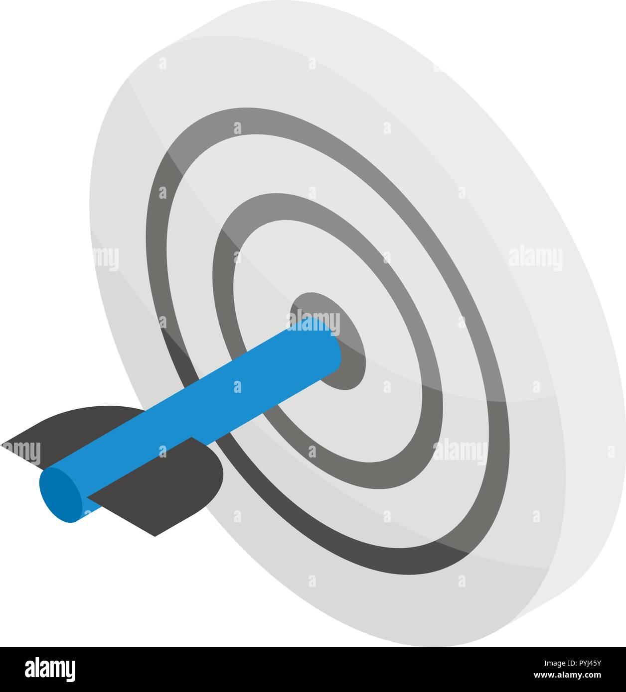 Grey target icon, isometric style Stock Vector