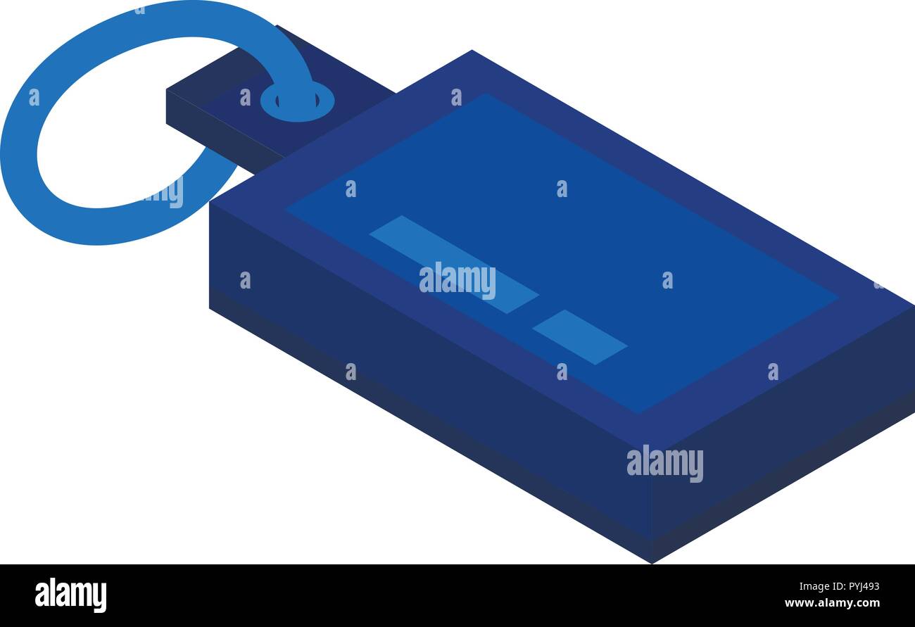 Blue usb flash icon, isometric style Stock Vector