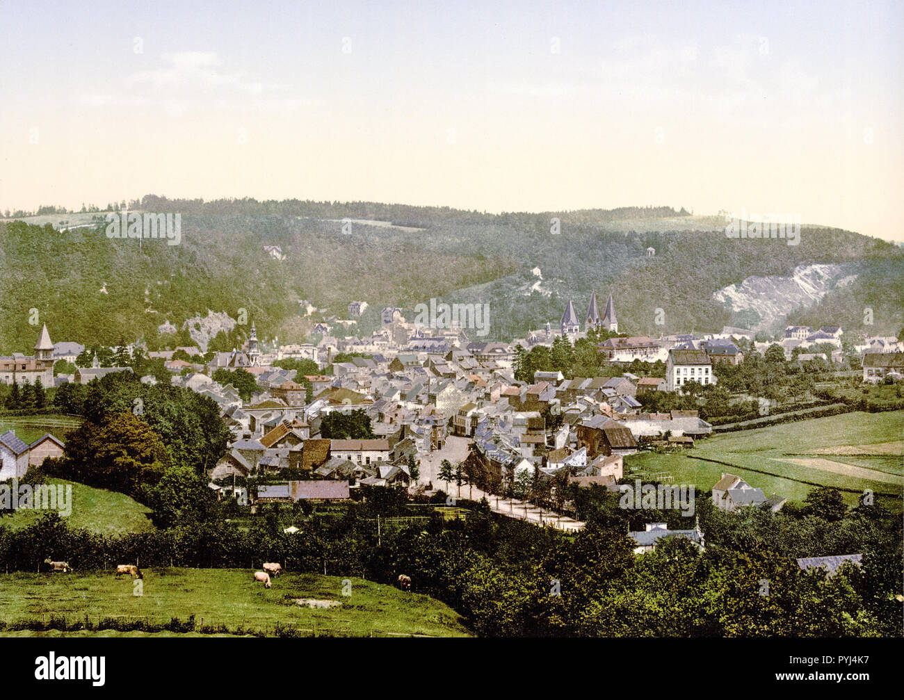 Cityscape of Spa, Belgium ca. 1890-1900 Stock Photo