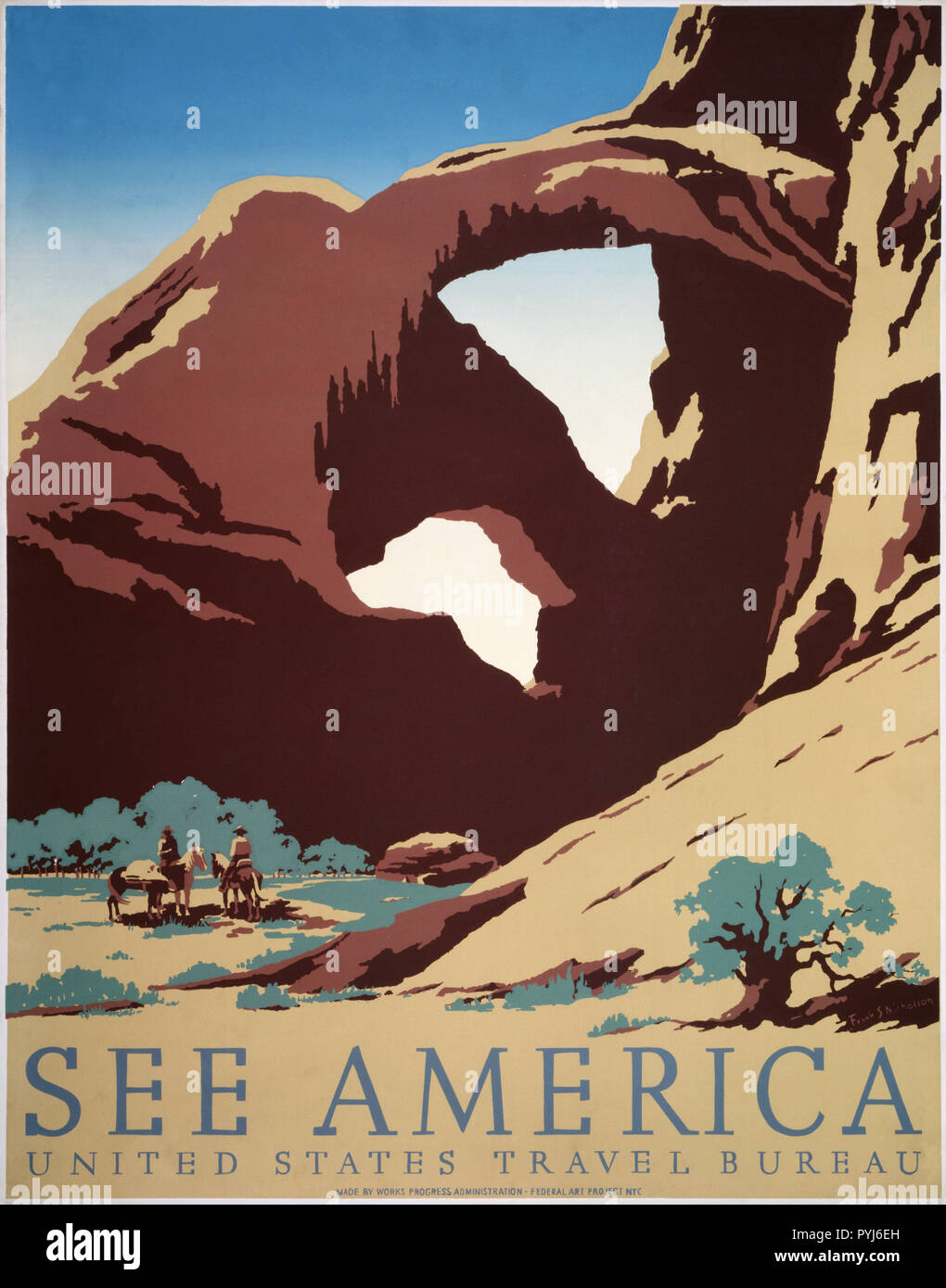 WPA Illinois Poster Safety Print circa 1936 Save Your Eyes Use Your Goggles