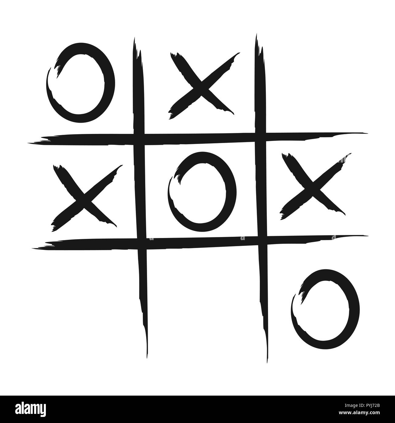 Tic tac toe game isolated on white background Vector Image