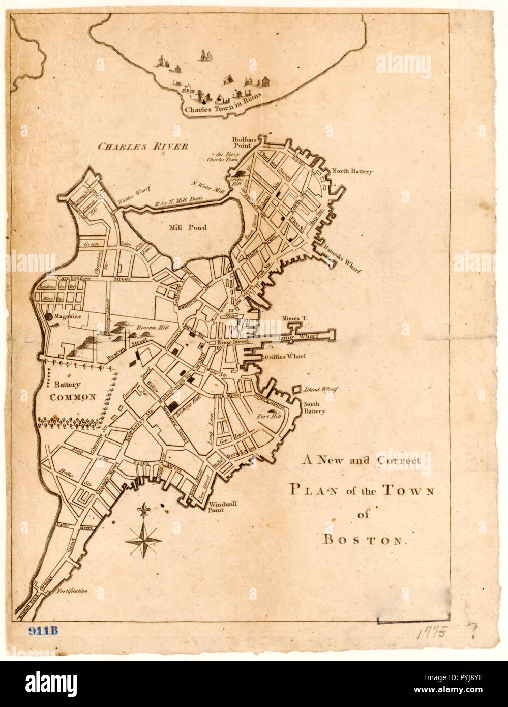 Map North America 1700s High Resolution - Vintage Maps Antique Maps A New And Correct Plan Of The Town Of Boston 1775 Map Of Boston PYJ8YE