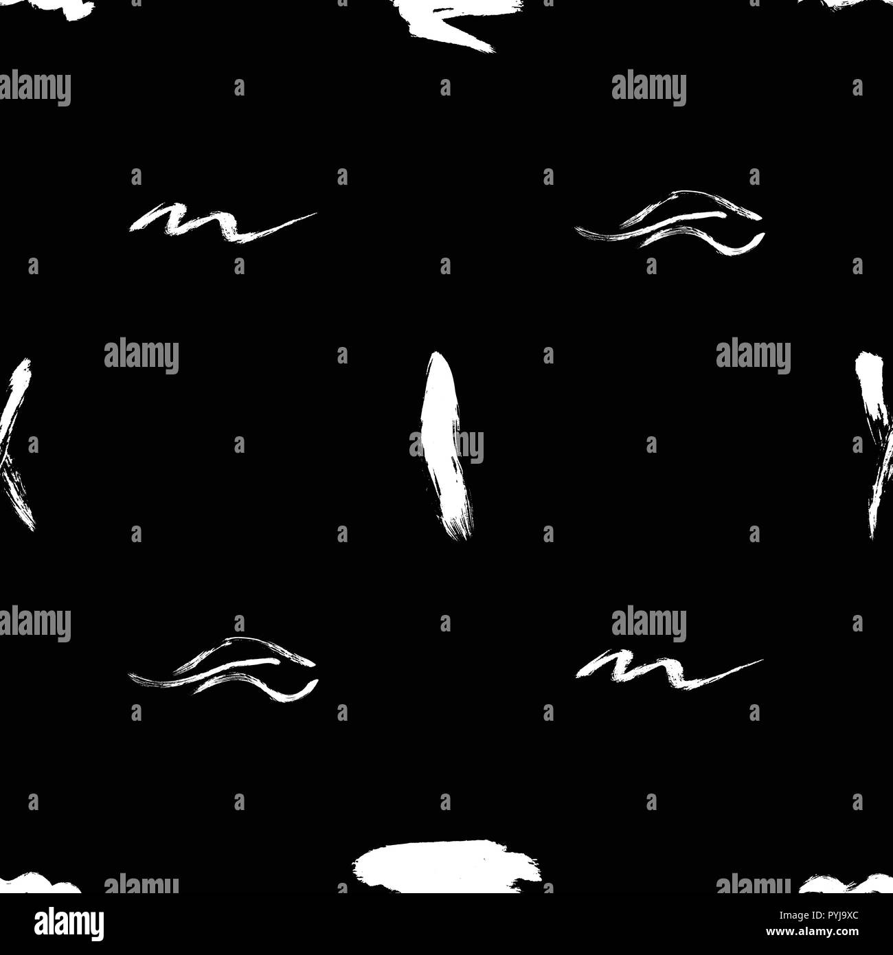Seamless pattern hand drawn with a brush strokes. Abstract brushstrokes ...