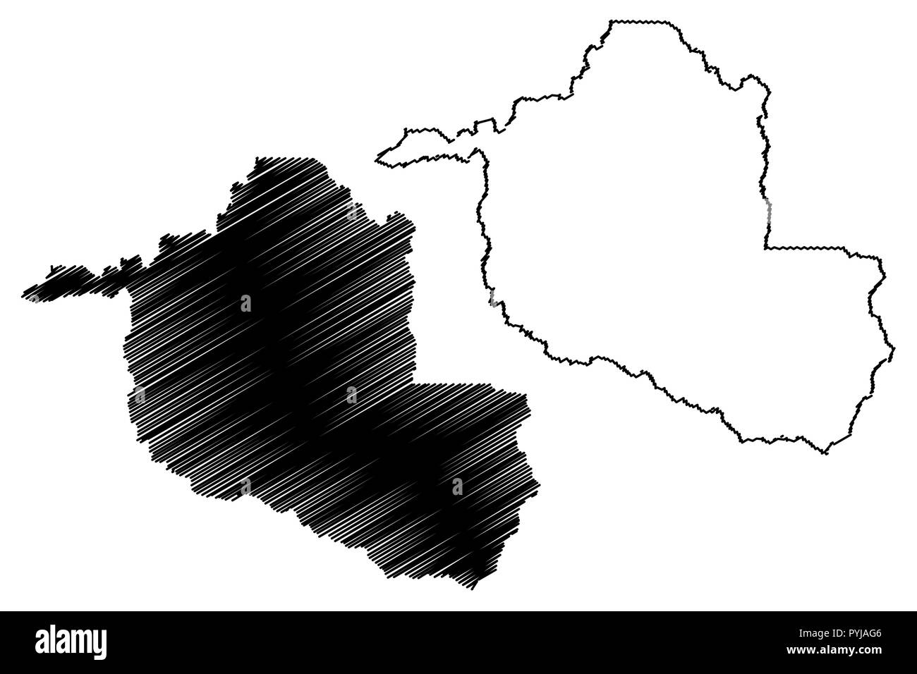 Brazil state rondonia administrative map showing Vector Image