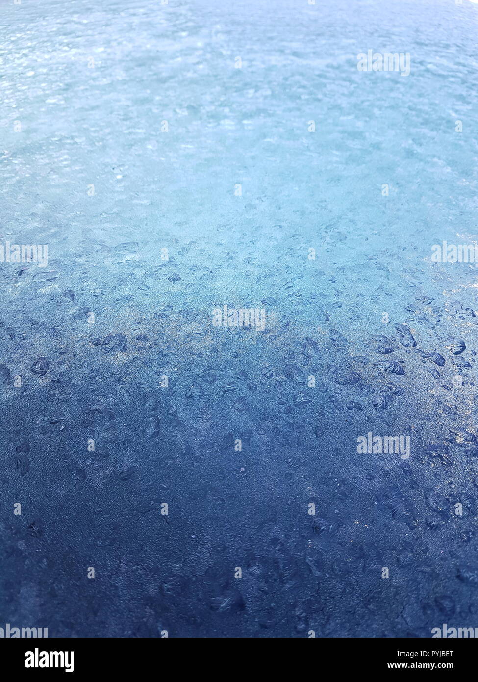 Frost Pattern on Frozen Glass Focused on Foreground Stock Photo - Alamy