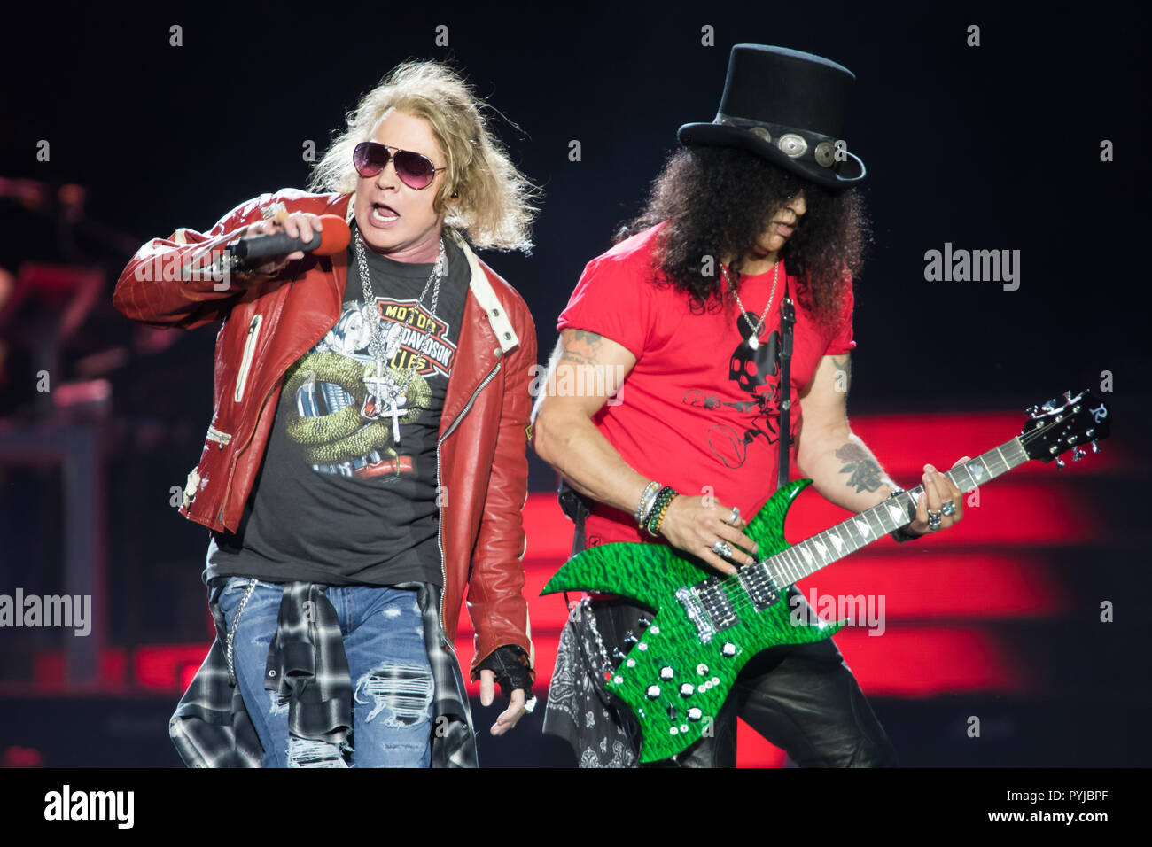 Guns N' Roses perform in the Not In This Lifetime Tour at Passeio Marítimo de Algés, in Lisbon, Portugal. Stock Photo