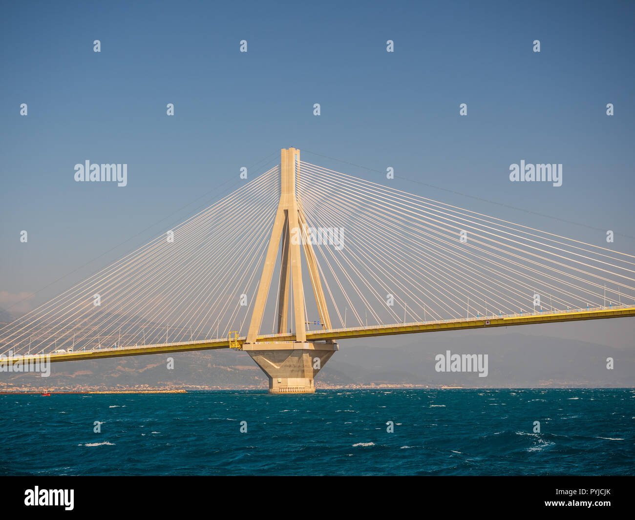 the Rio Antirio bridge or Charilaos Trikoupis bridge, one of the ...