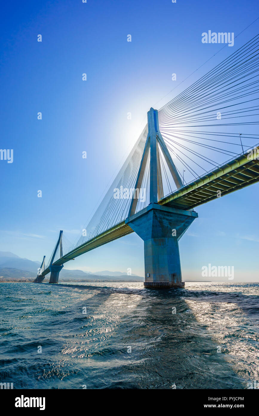 the Rio Antirio bridge or Charilaos Trikoupis bridge, one of the ...