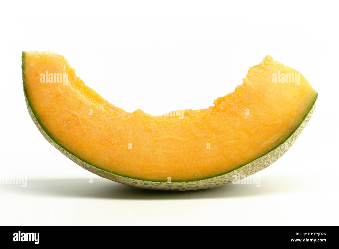 Melon slice on white background Stock Photo Alamy