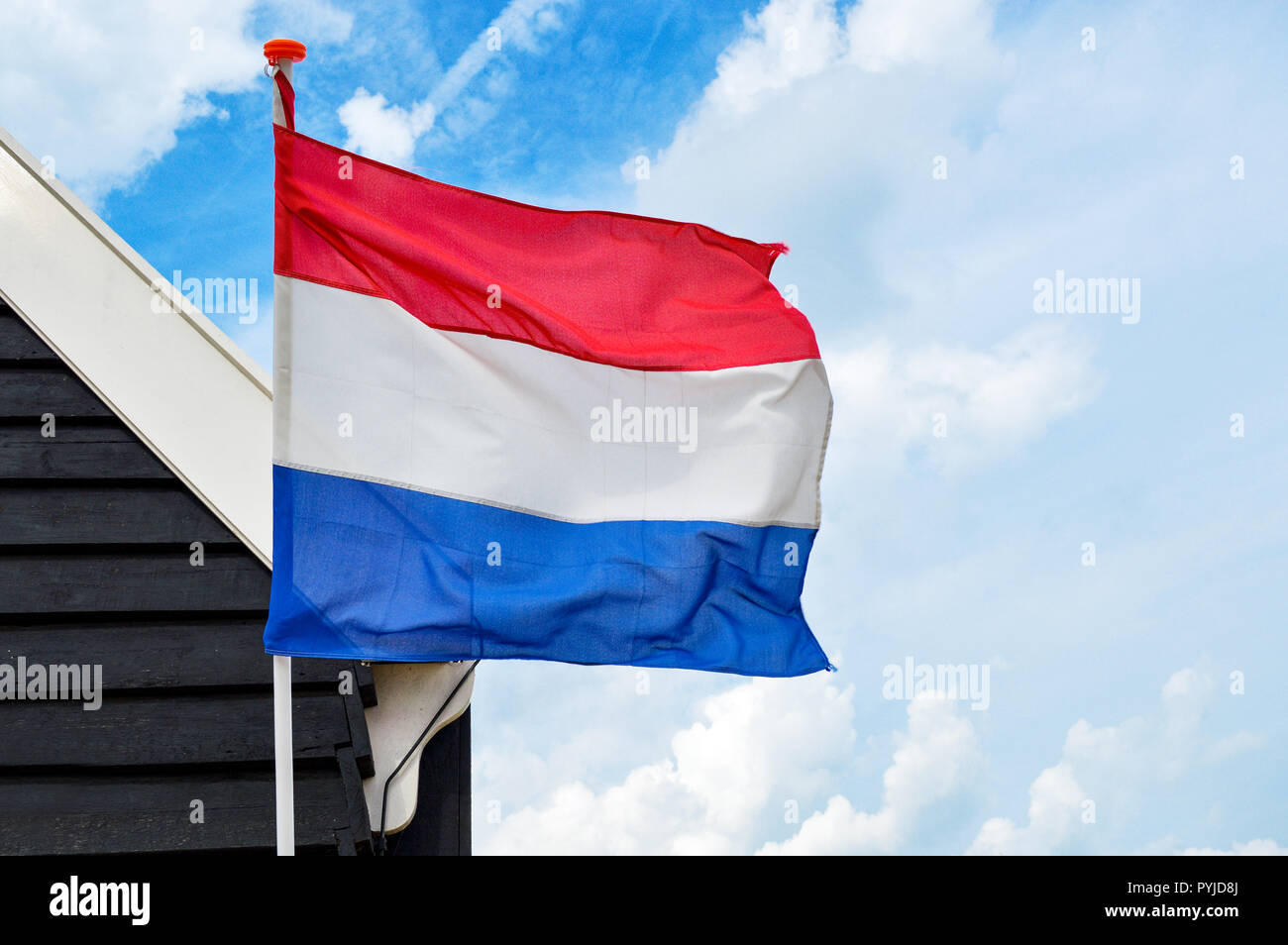 Netherlands flag waving in the wind outdoors Stock Photo