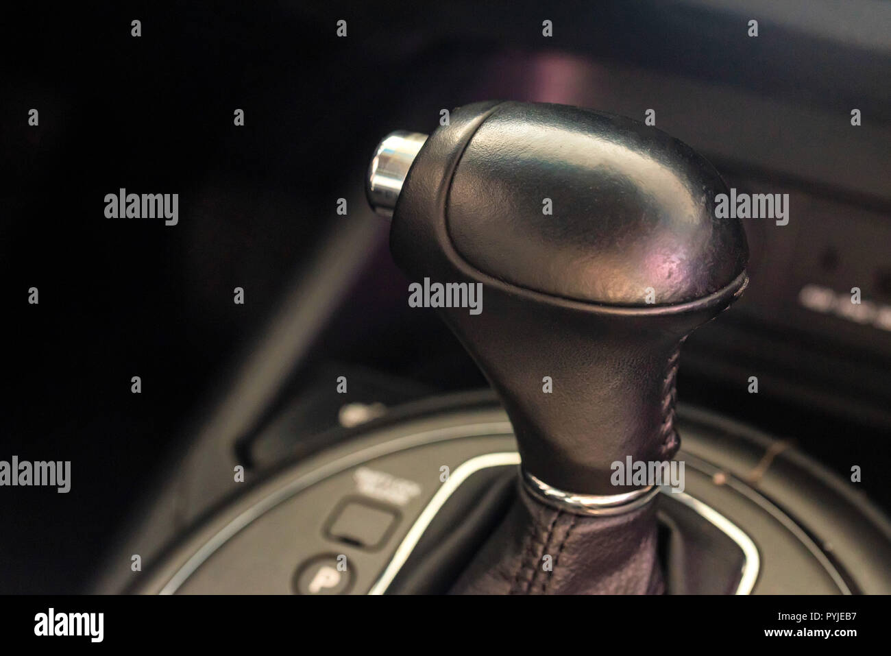 Automatic gearbox handle in the modern car Stock Photo Alamy