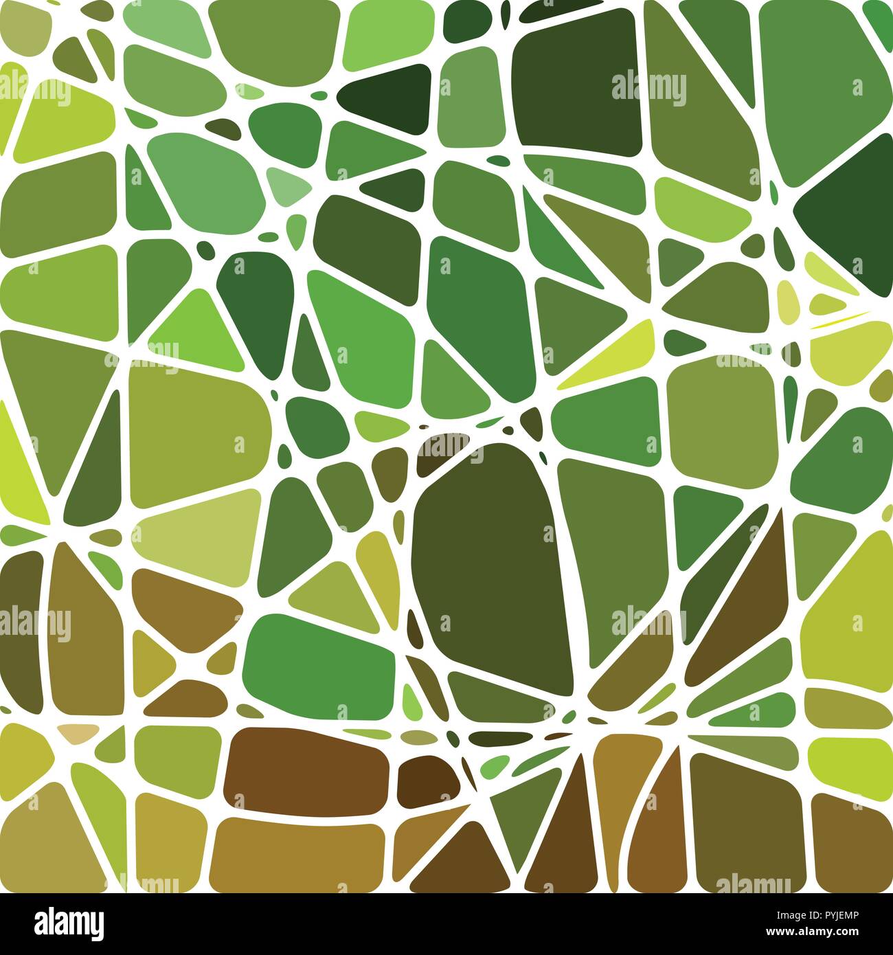 abstract vector stained-glass mosaic background - green and brown Stock ...