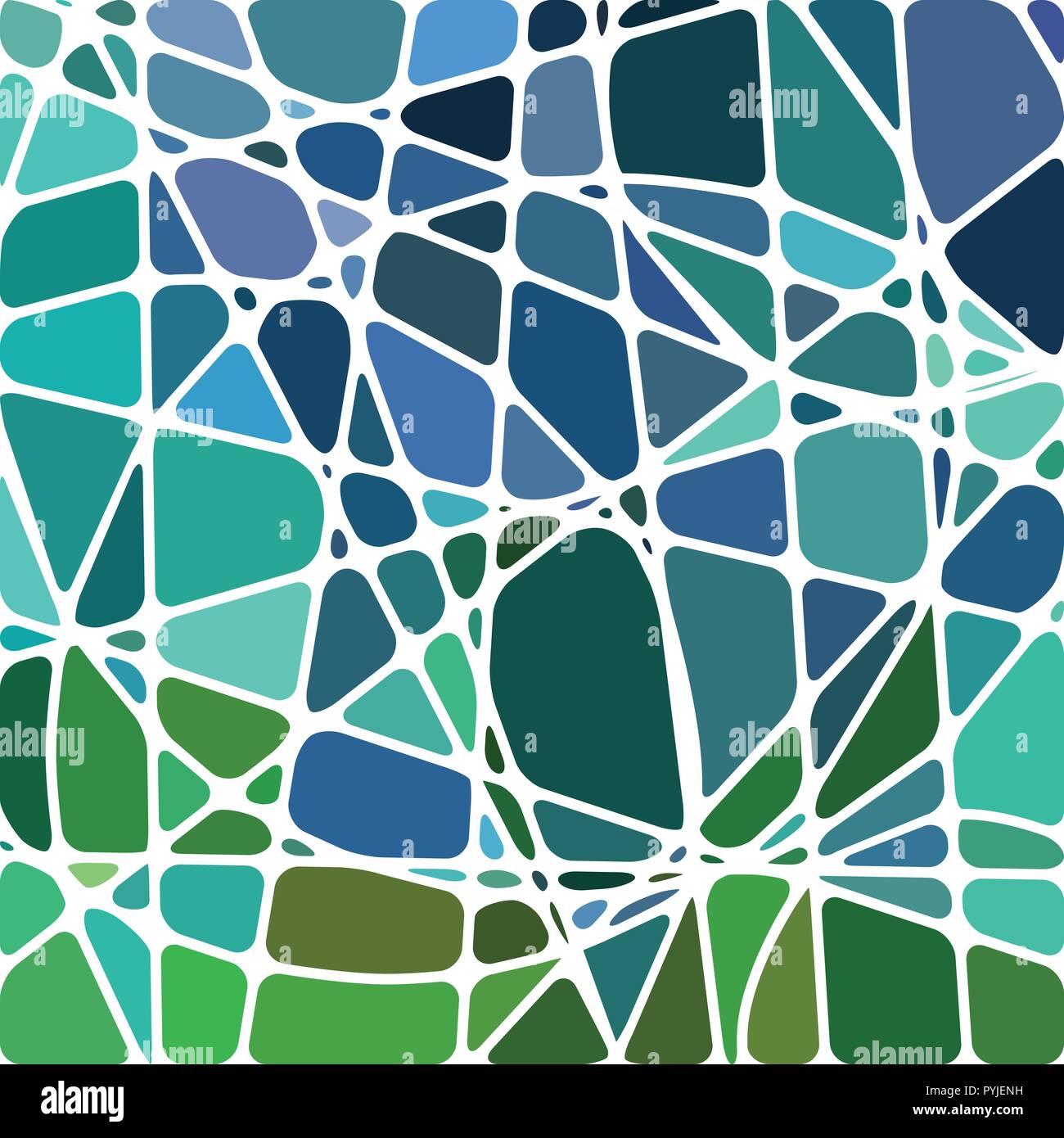 abstract vector stained-glass mosaic background - green and blue Stock ...
