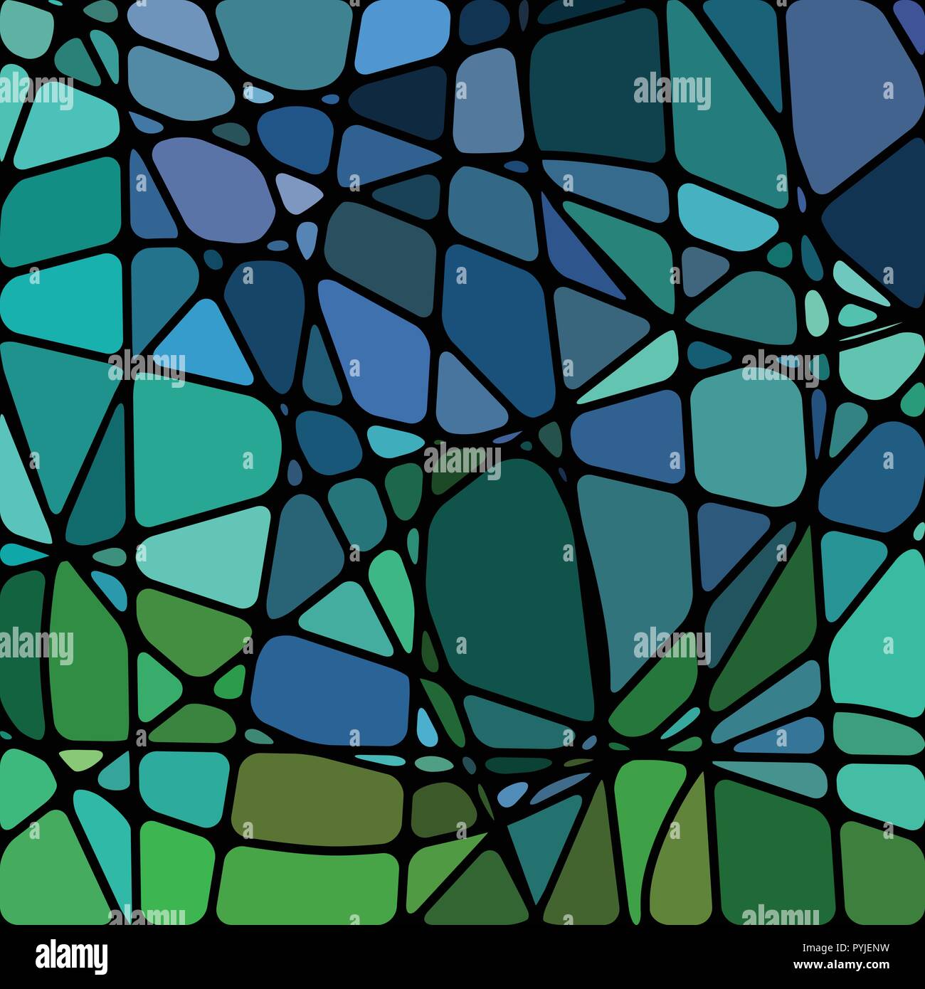 abstract vector stained-glass mosaic background - green and blue Stock ...