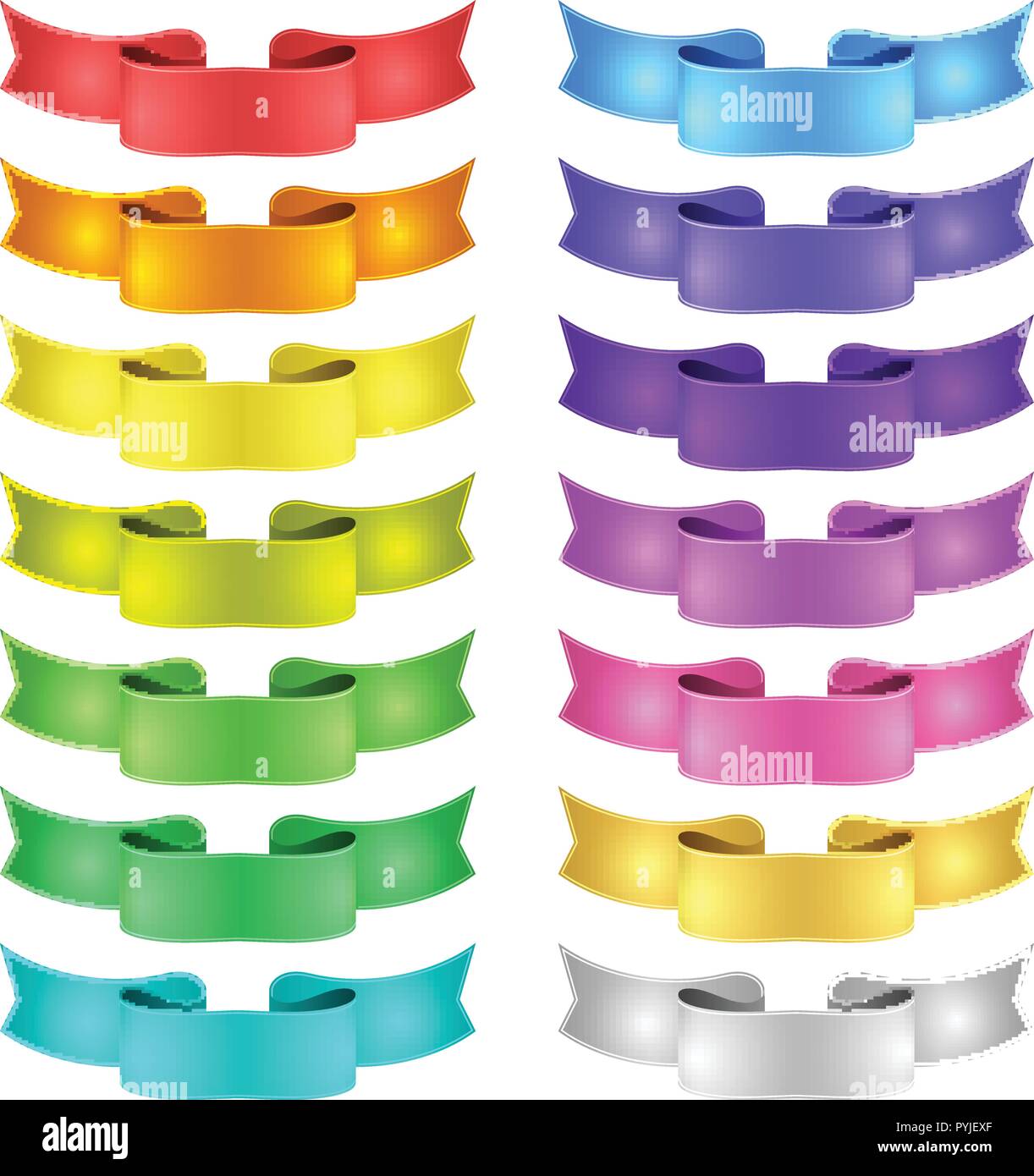 isolated vector colored satin ribbons set Stock Vector Image & Art - Alamy