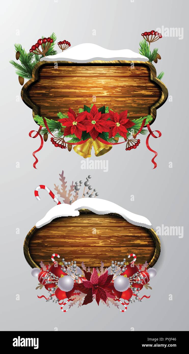 Vector wooden christmas board Stock Vector Image & Art - Alamy