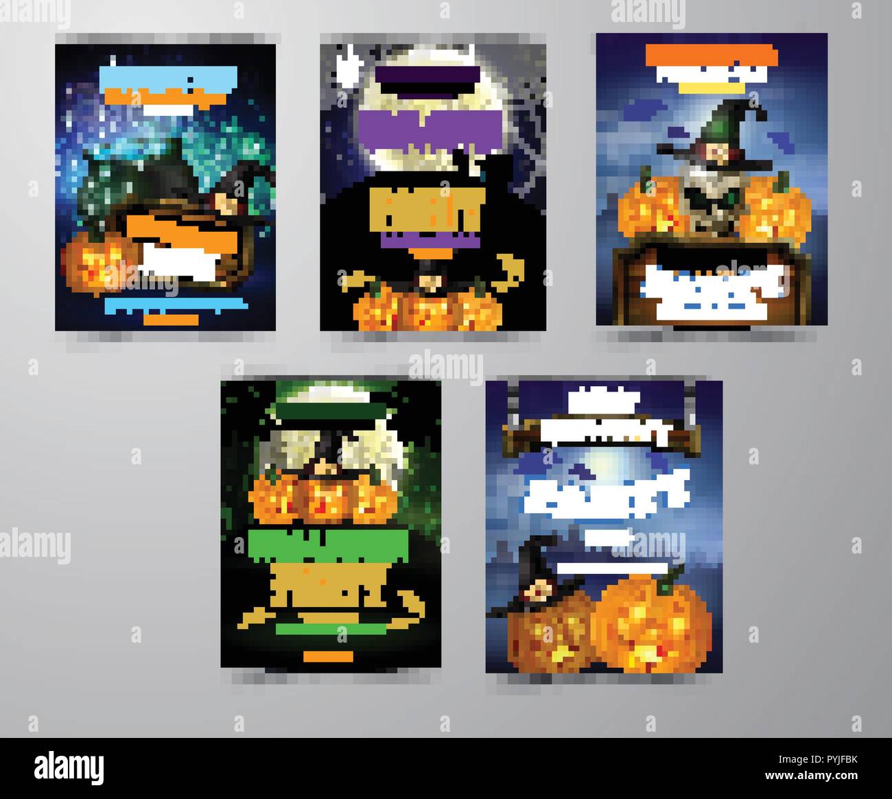 Halloween vertical background with pumpkins Stock Vector Image & Art ...