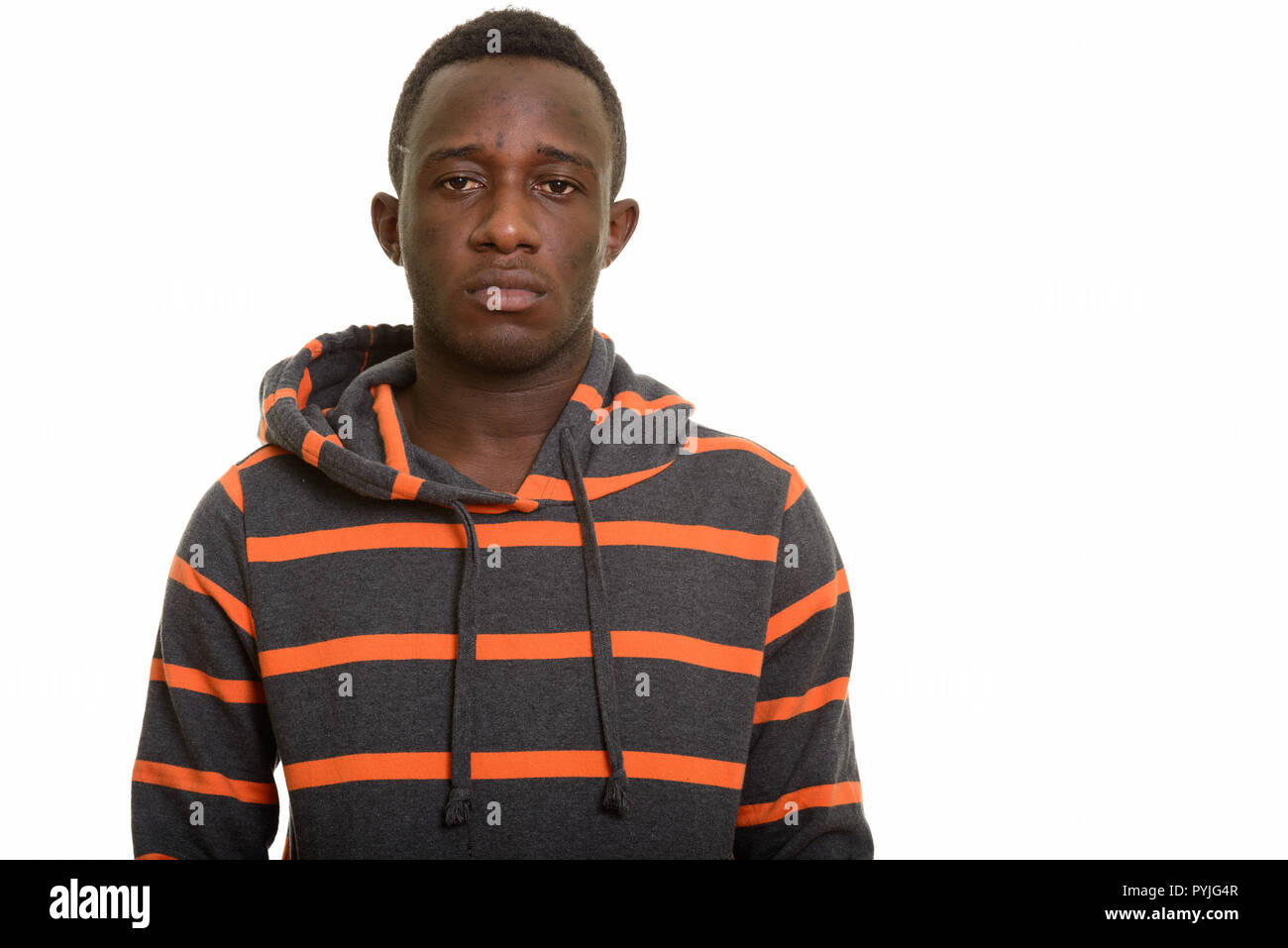 Portrait of young African man wearing hoodie Stock Photo