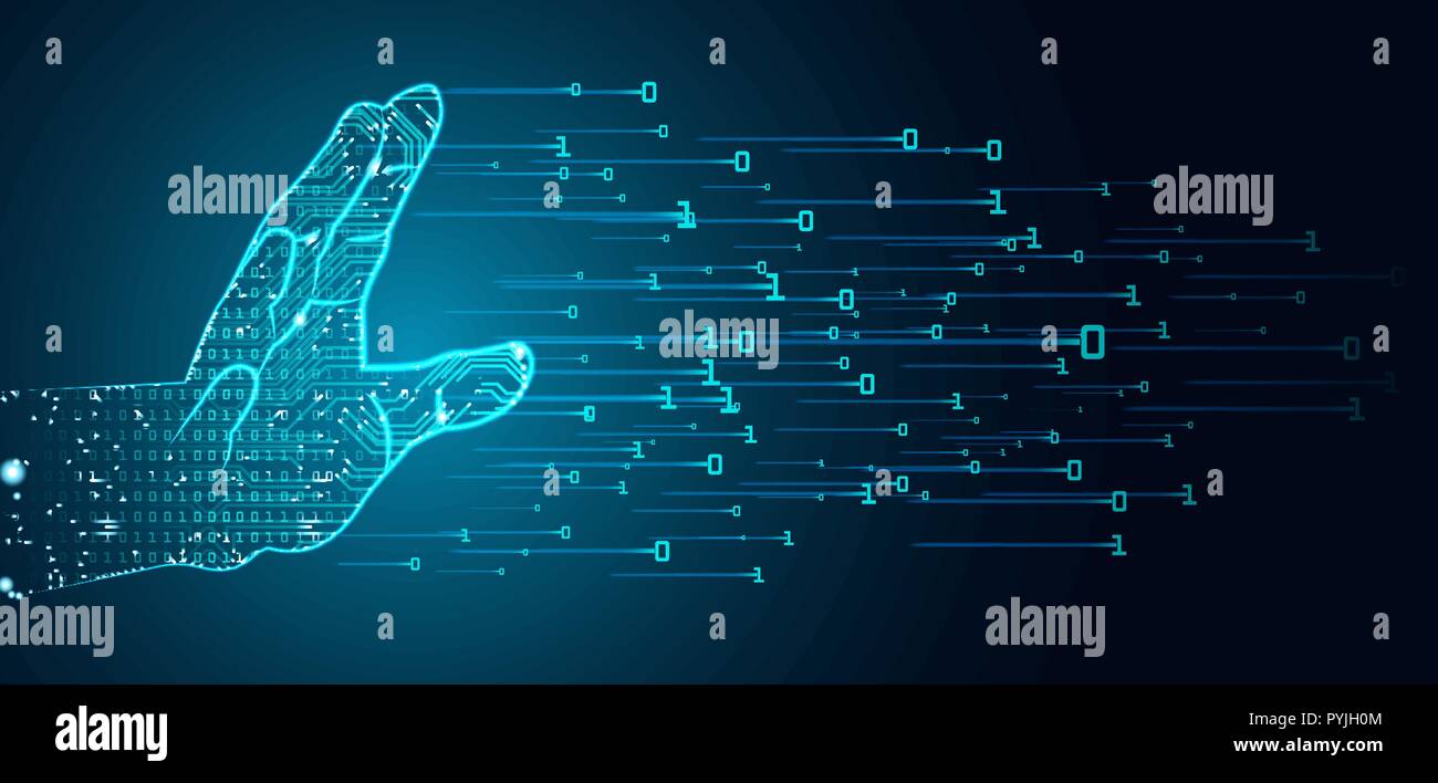 Big data and artificial intelligence domination concept. Stock Vector