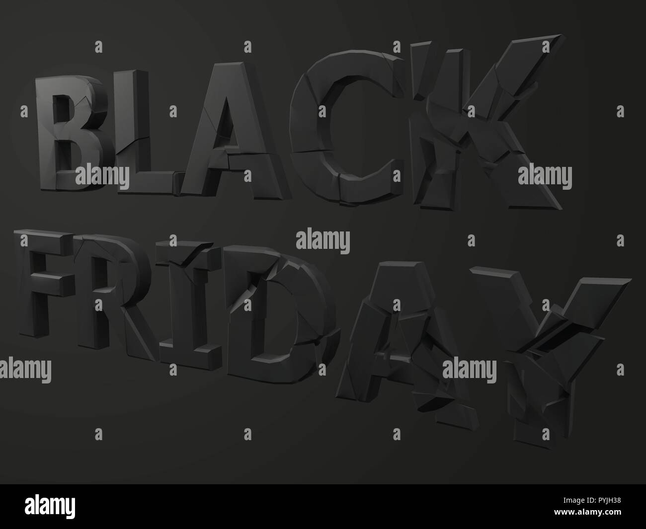 vector illustration of exploding black friday text Stock Vector