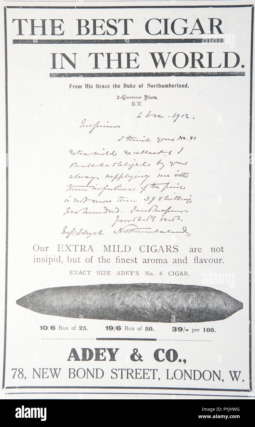 An old advert for Adey & Co cigars. From a British magazine from the ...