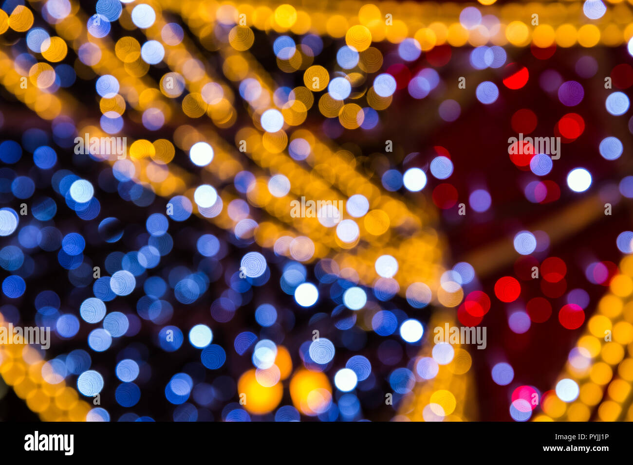Christmas background with colorful bokeh light effects Stock Photo - Alamy
