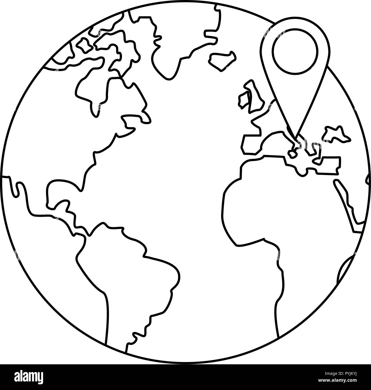 World with location pin vector illustration graphic design Stock Vector ...