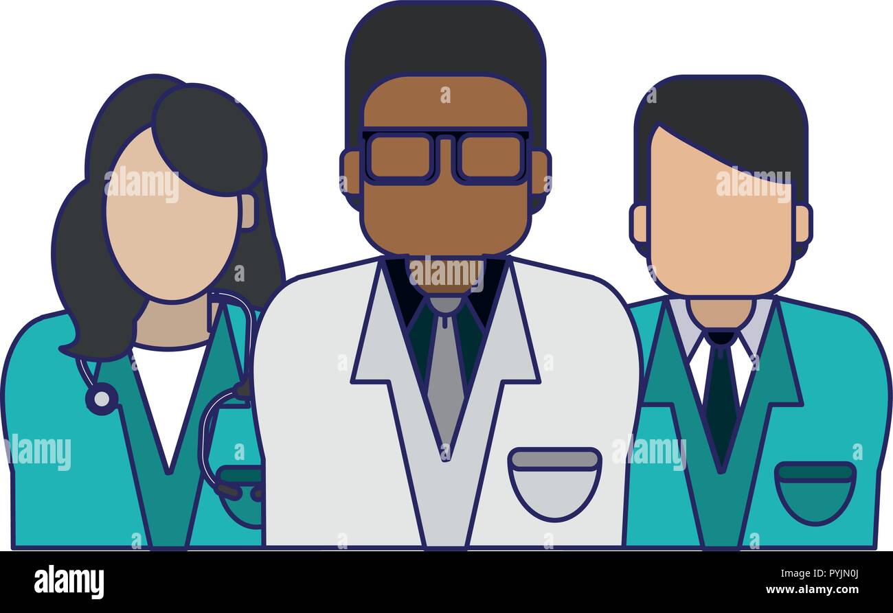 Doctors and nurse medical avatar vector illustration graphic design ...