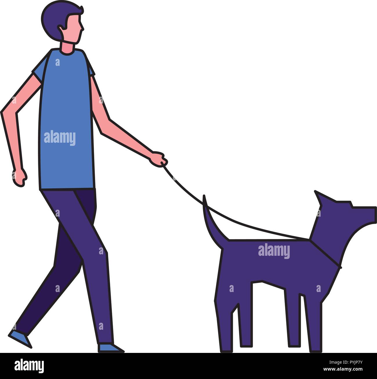 Dog walking field Stock Vector Images - Alamy