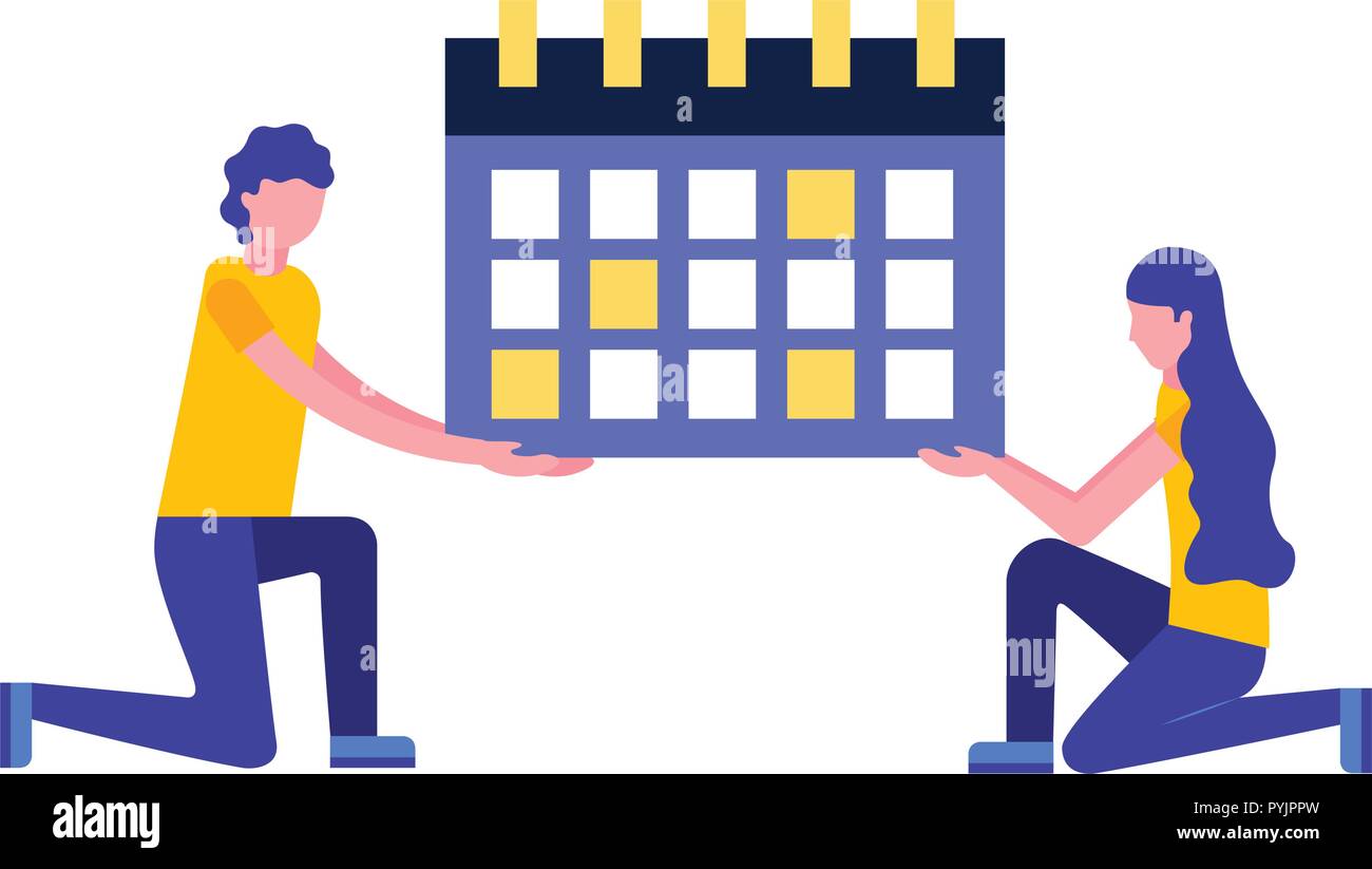 couple holding calendar reminder date Stock Vector Image & Art Alamy