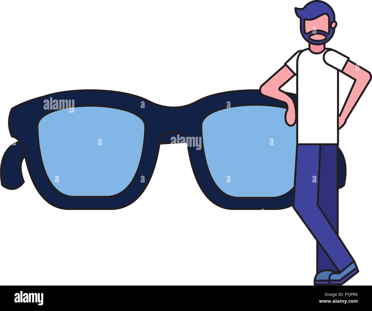 bearded man standing near glasses Stock Vector Image & Art Alamy