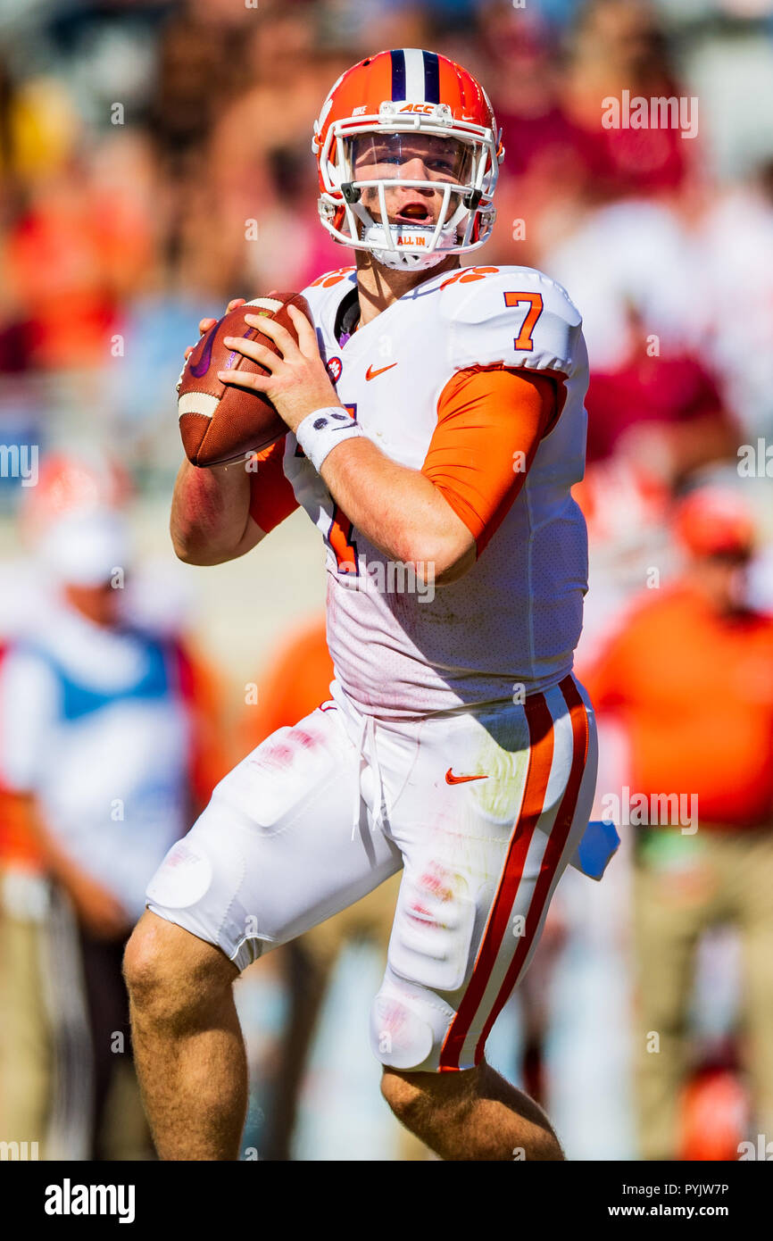 Tallahassee Usa 27th Oct 2018 Clemson Tigers Quarterback