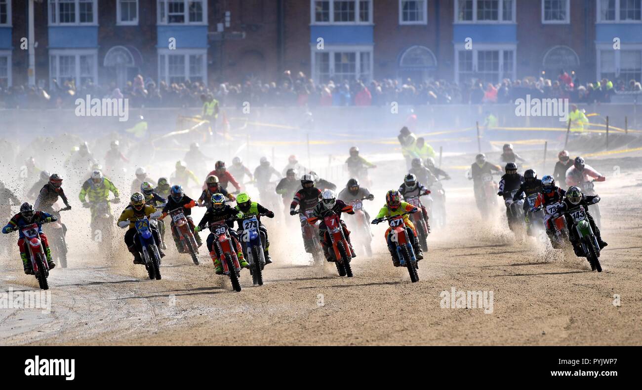 Weymouth beach motocross, Dorset. Credit: Finnbarr Webster/Alamy Live News Stock Photo