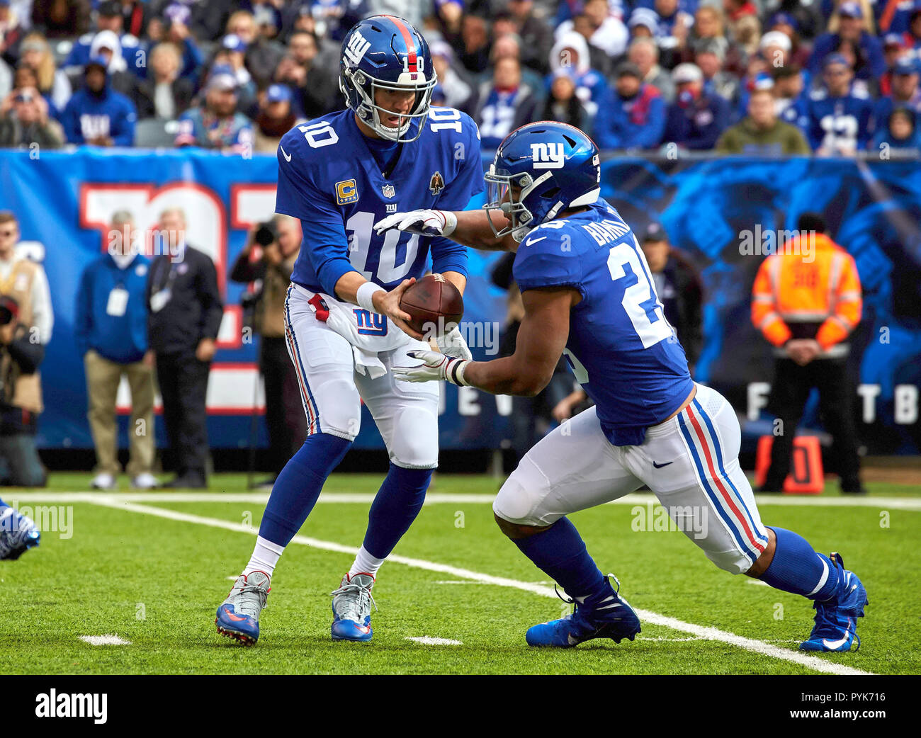 East Rutherford New Jersey USA. 28th Oct 2018. New York Giants
