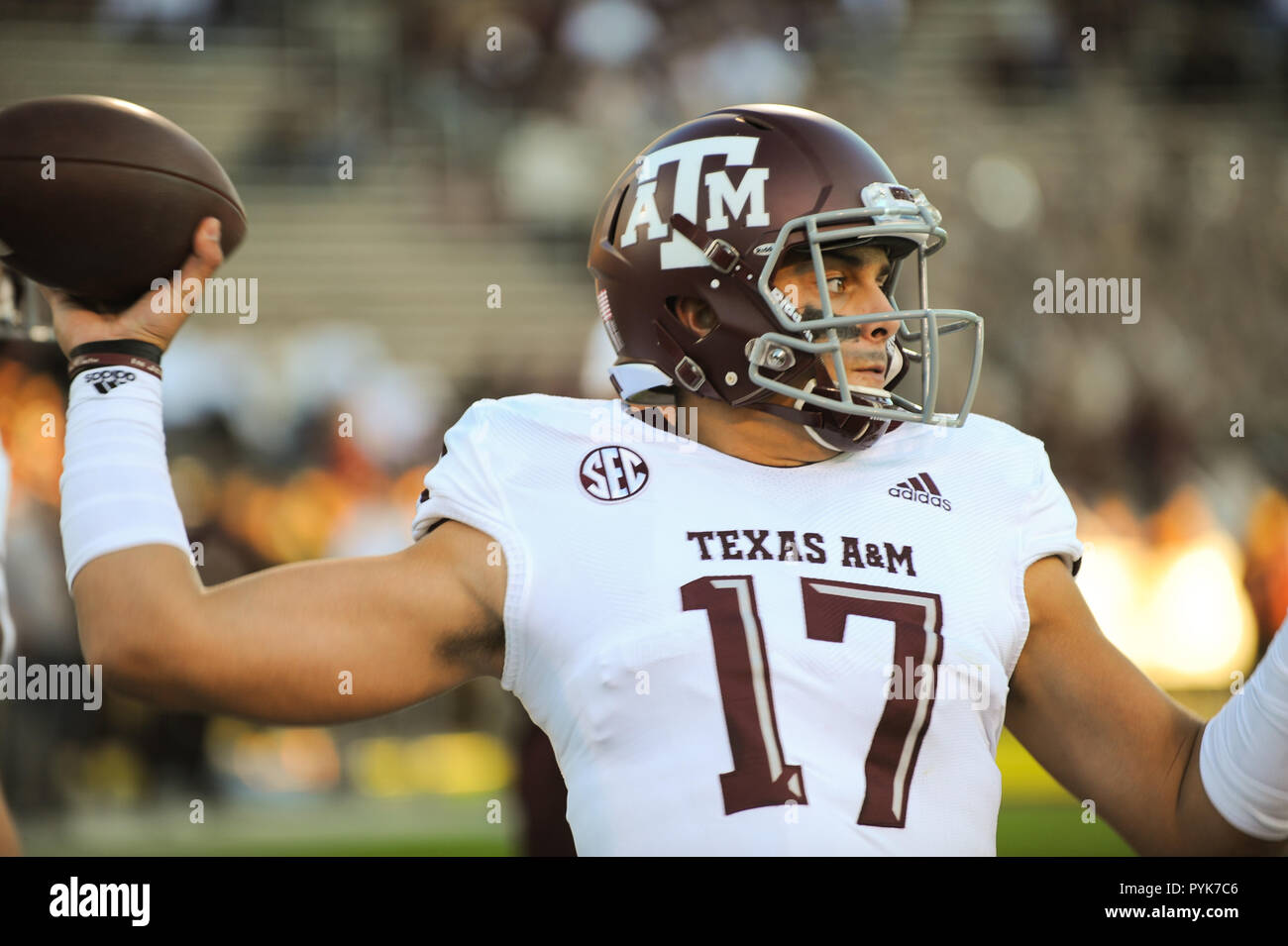 Starkville, MS, USA. 27th Oct, 2018. Texas A & M defensive lineman