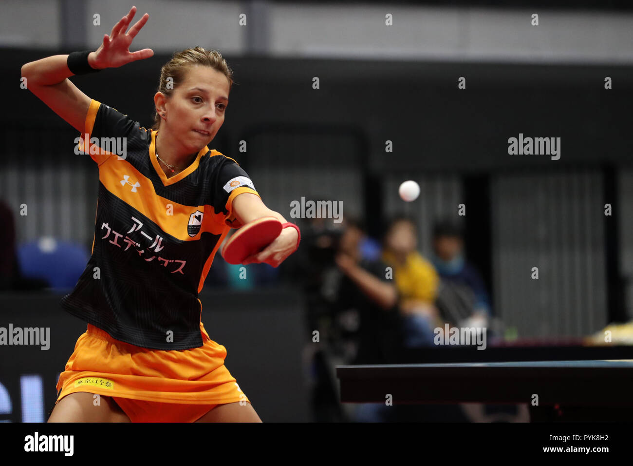 Tokyo, Japan. 28th Oct, 2018. Elizabeta Samara (Top Nagoya) Table Tennis : 2018-19 T League Women's match between Top Otome Pingpongs Nagoya 0-4 and Nippon Paint Mallets at Arena Tachikawa Tachihi in Tokyo, Japan . Credit: Jun Tsukida/AFLO SPORT/Alamy Live News Stock Photo