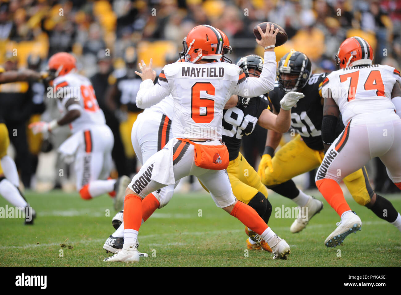 October 28th, 2018: Steelers #84 Antonio Brown during the Pittsburgh  Steelers vs Cleveland Browns game at Heinz Field in Pittsburgh, PA. Jason  Pohuski/CSM Stock Photo - Alamy