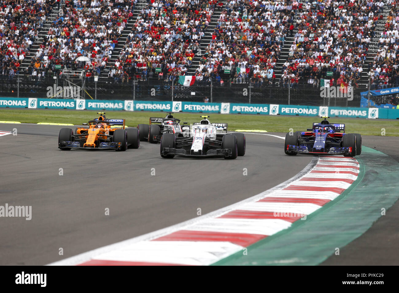 Motorsports Fia Formula One World Championship 18 Grand Prix Of Mexico 2 Stoffel Vandoorne Bel Mclaren F1 Team 35 Sergey Sirotkin Rus Williams Martini Racing 10 Pierre Gasly Fra Red Bull Toro