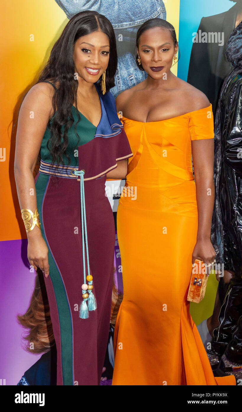 New York, USA. 28th October, 2018. Tiffany Haddish and Tika Sumpter attend the world premiere of 'Nobody's Fool' at the AMC Lincoln Square in New York City on October 28, 2018. Credit: Jeremy Burke/Alamy Live News Stock Photo
