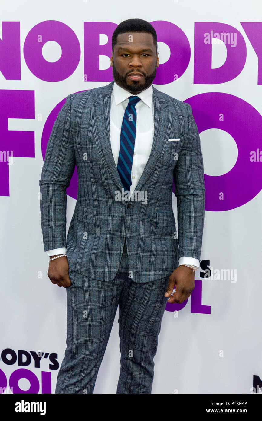 New York, USA. 28th October, 2018. Curtis “50 Cent” Jackson attends the world premiere of 'Nobody's Fool' at the AMC Lincoln Square in New York City on October 28, 2018. Credit: Jeremy Burke/Alamy Live News Stock Photo