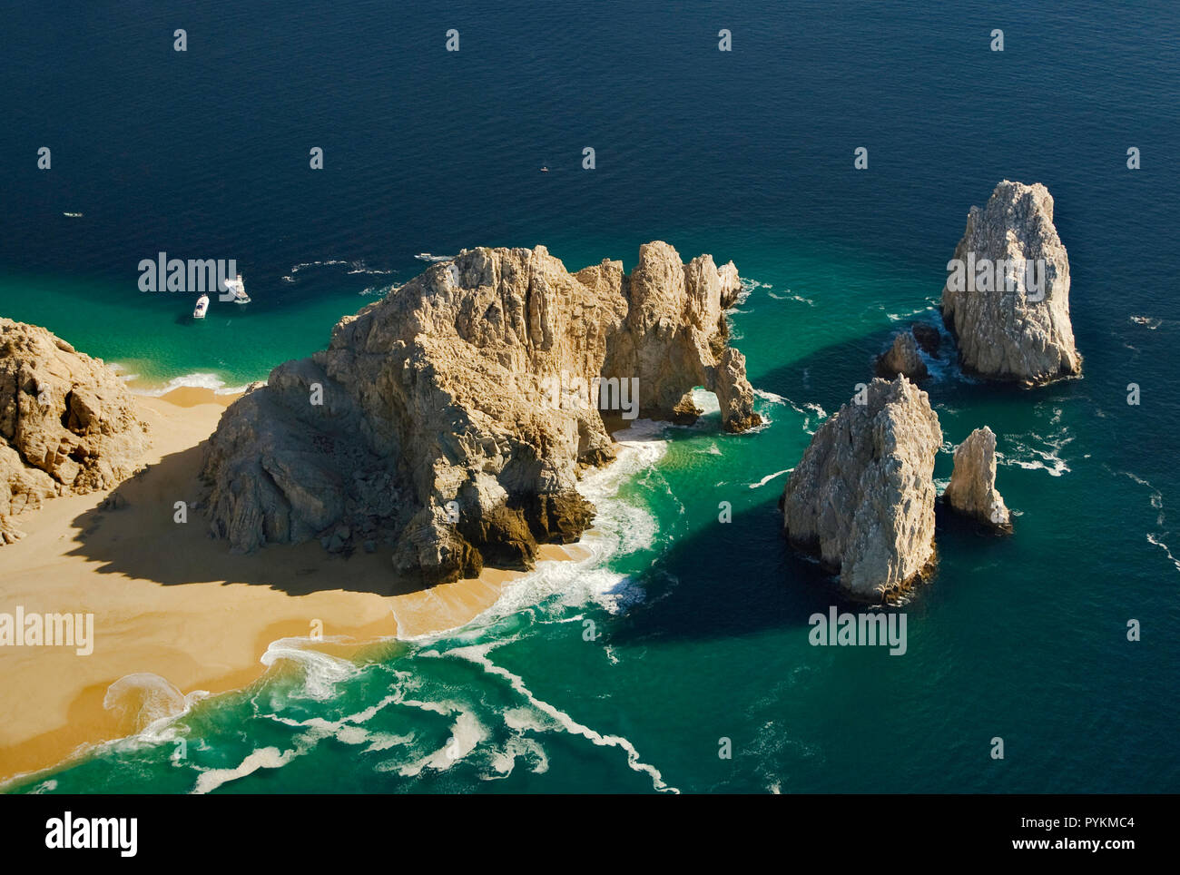 Flying ultralight over Lands End rocks at Cabo San Lucas, Baja ...