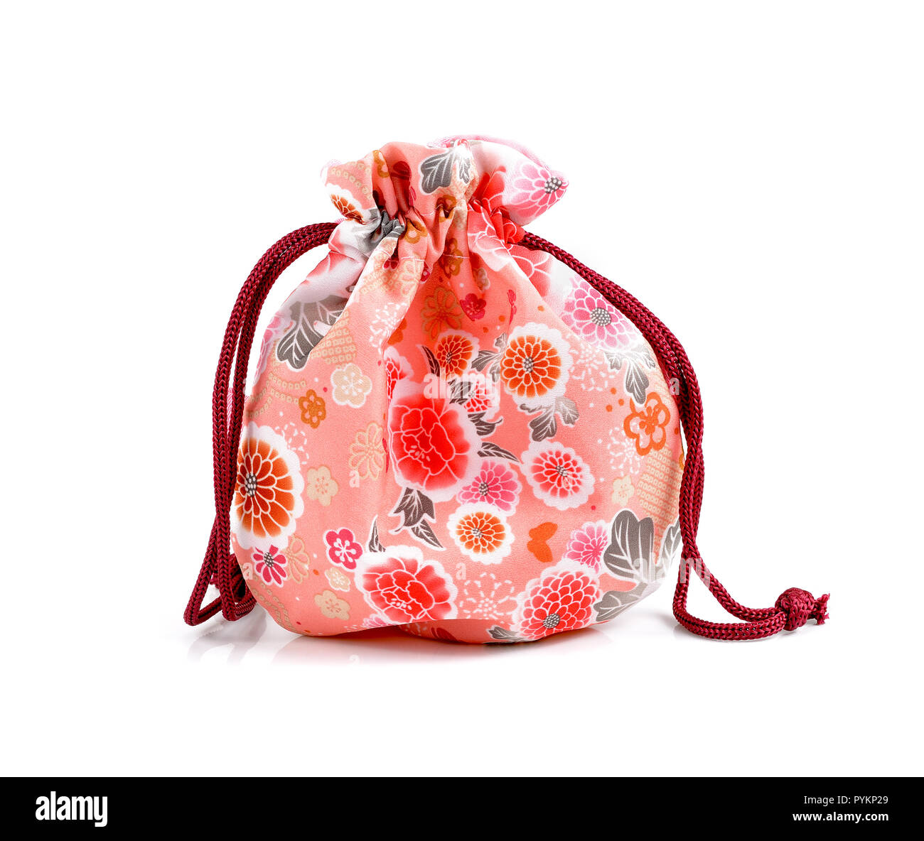 Japanese drawstring bag kimono fabric lucky fish - Japanese