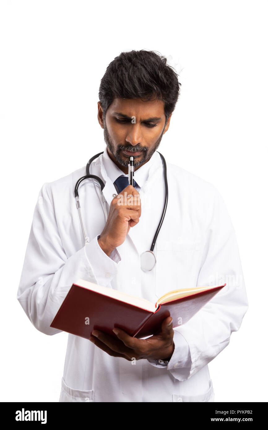 Indian man thinking holding pen hi-res stock photography and images - Alamy